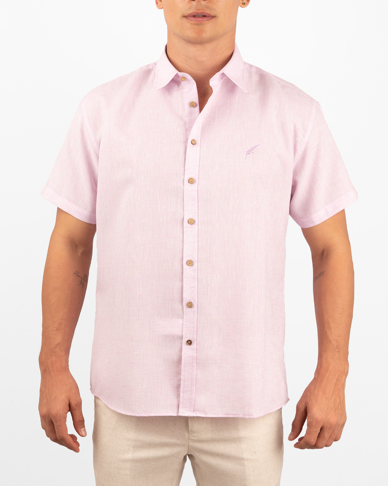 Camisa Cuello ingles rosa jaspeado