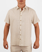 Camisa Cuello ingles Beige Jaspeado - MC