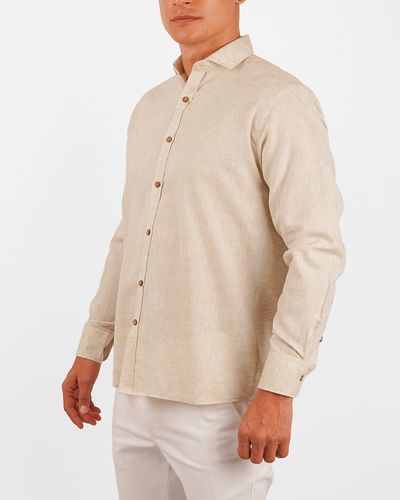 Camisa Spread Beige Jaspeado - ML