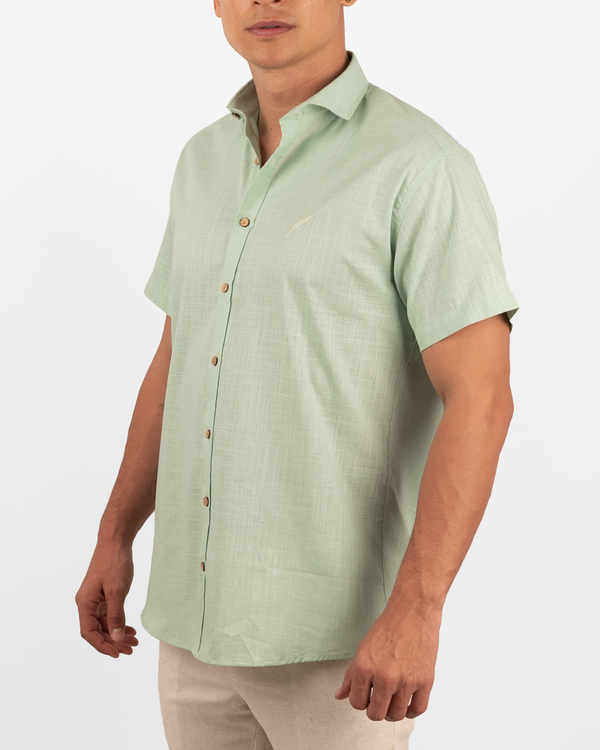 Camisa merde manzana cuello spread- MC