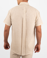 Camisa Cuello ingles Beige Jaspeado - MC