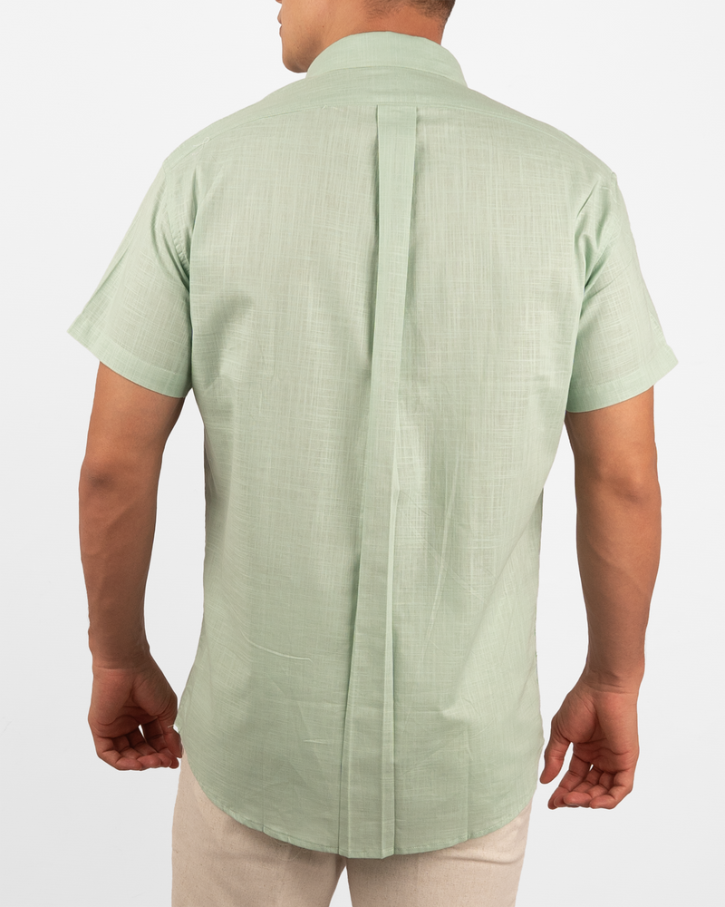 Camisa merde manzana cuello spread- MC