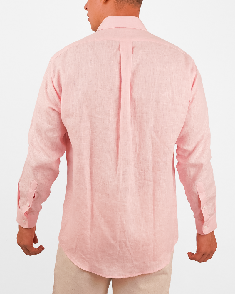 Camisa rosa de lino