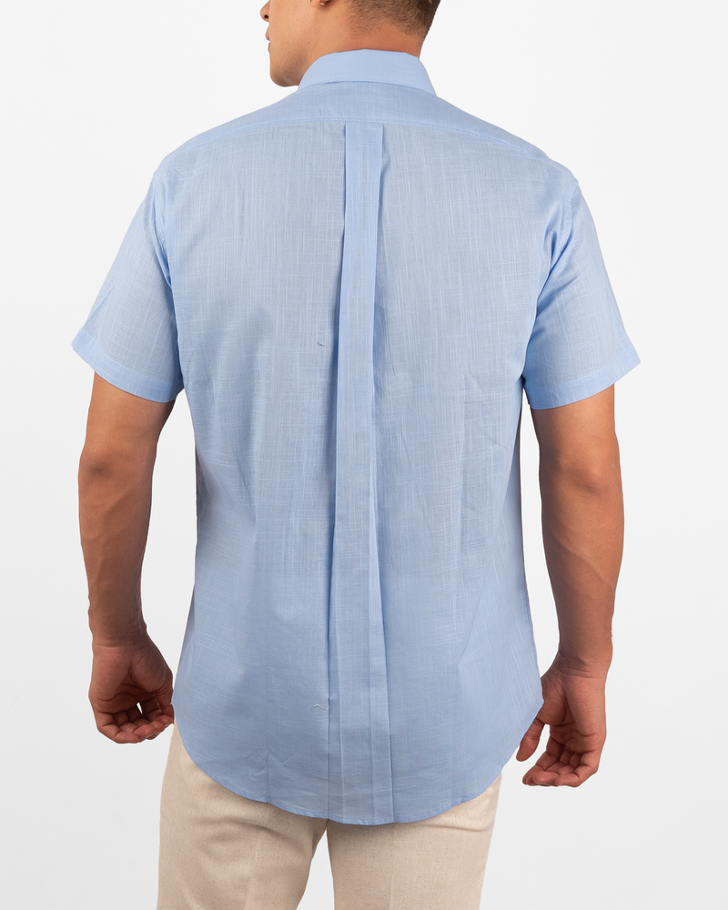 Camisa color azul Cuello spread