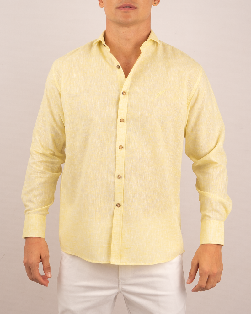 Camisa Spread Amarilla jaspeada - ML