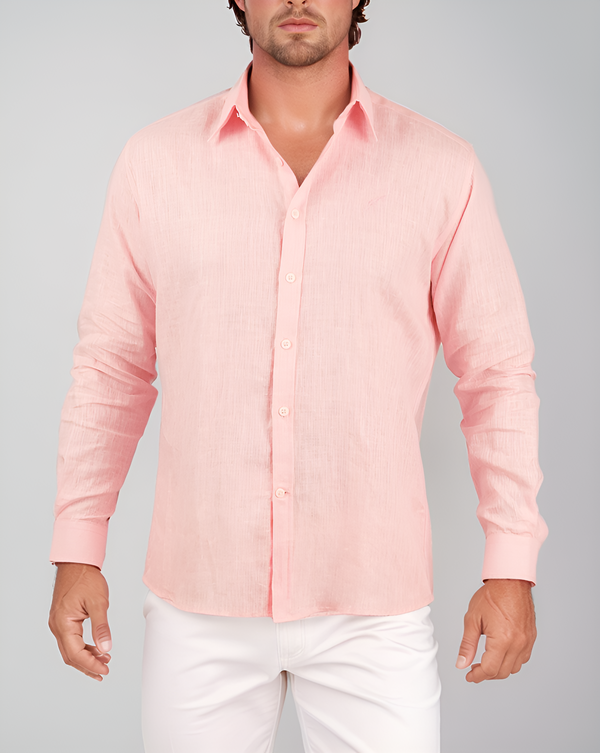 Camisa rosa de lino