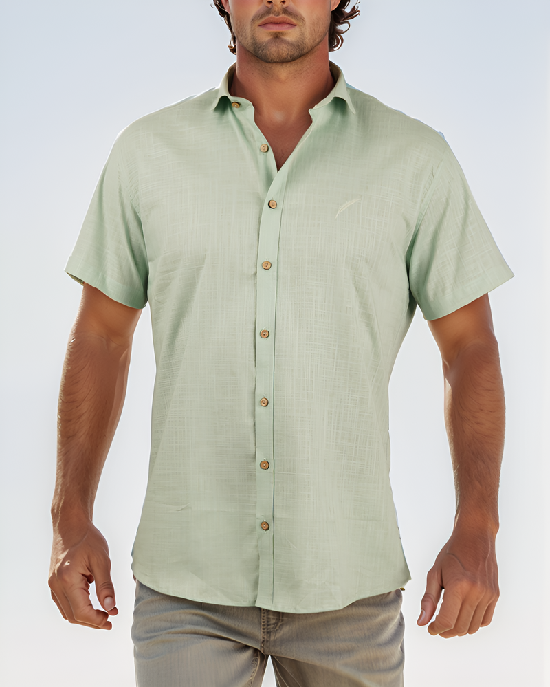 Camisa merde manzana cuello spread- MC