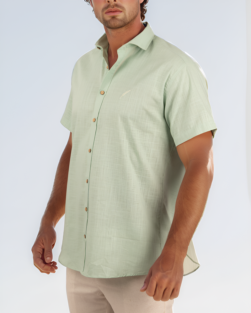 Camisa merde manzana cuello spread- MC