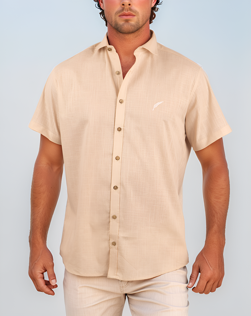 Camisa Cuello spread crema  - MC