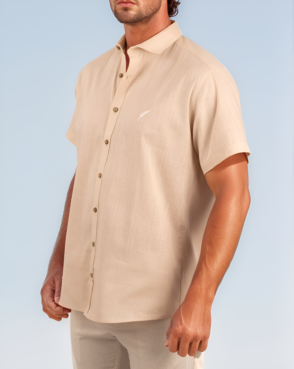 Camisa Cuello spread crema  - MC