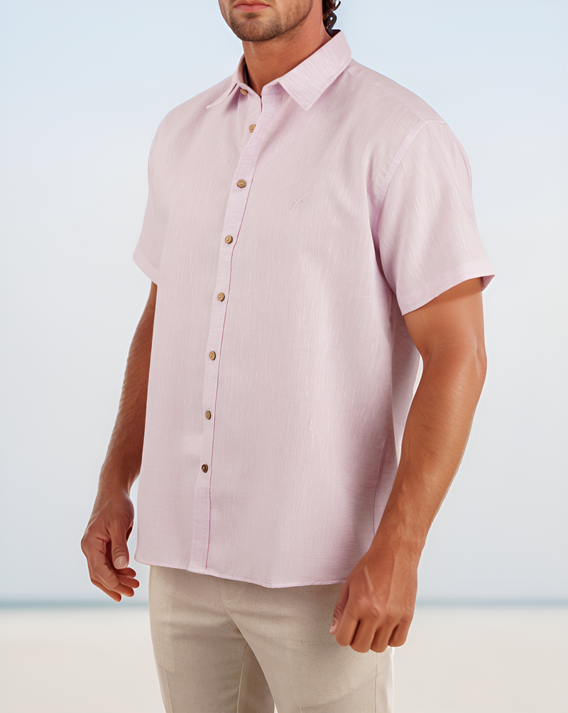 Camisa Cuello ingles rosa jaspeado