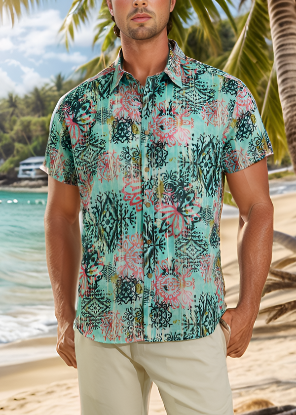 Camisa Caribeña Aqua