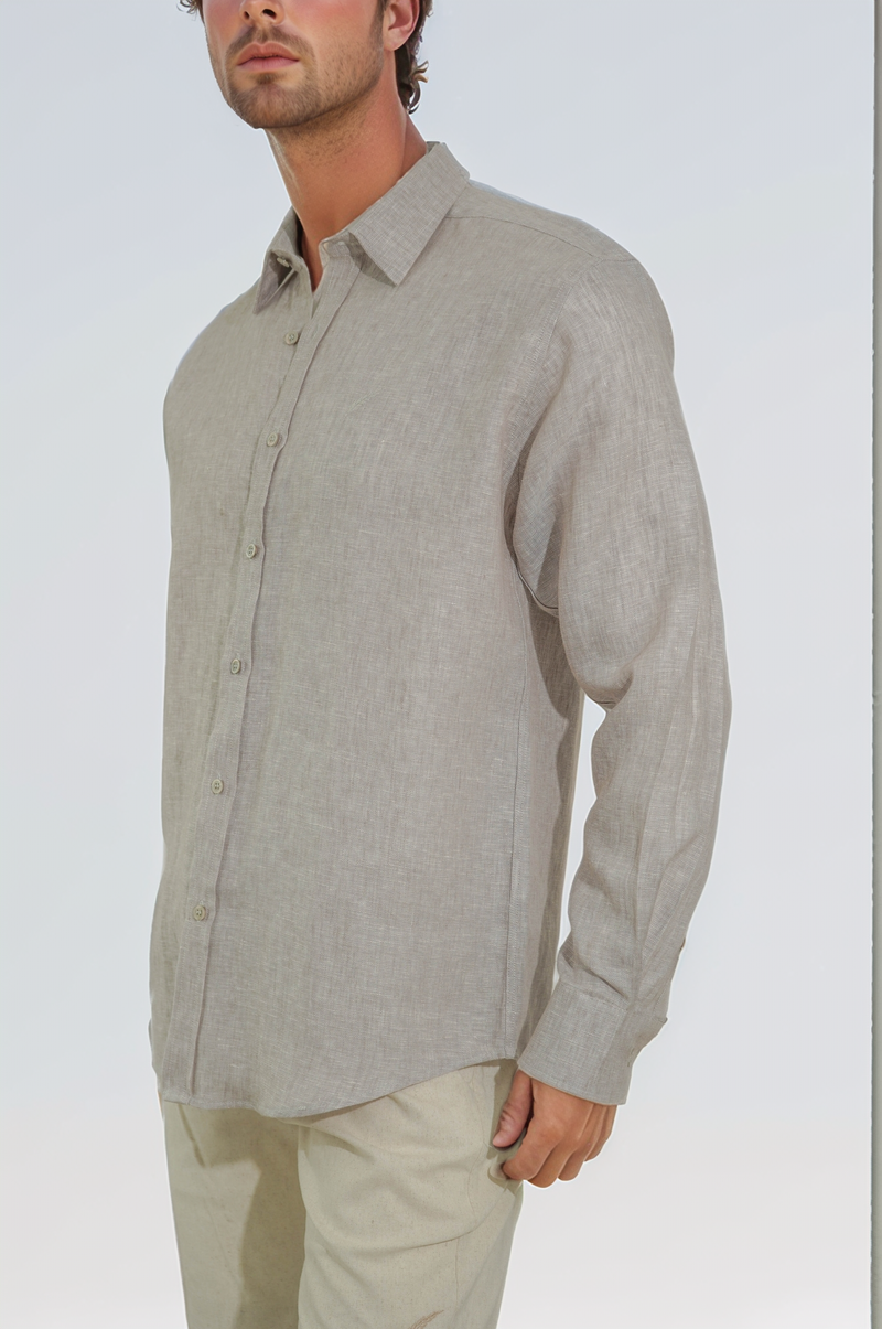 Camisa Lino Gris