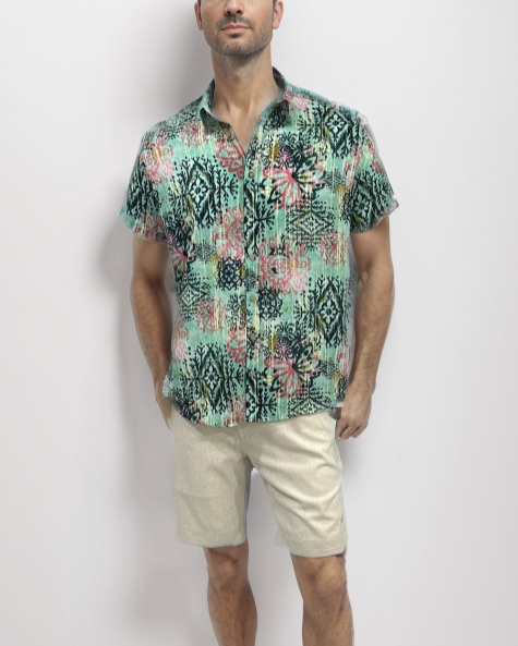 Camisa Caribeña Aqua